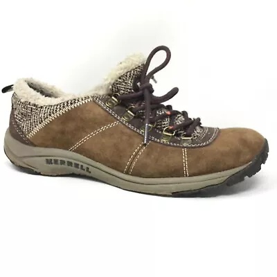 Merrell Kamori Chill Shoes Sneakers Women's Size 9 US/40 EU Brown Suede Lace Up • $29.68