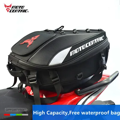 Motocentric Motorcycle Tail Bag Multifunction Motor Rear Seat Rider Backpack Bag • $62.99