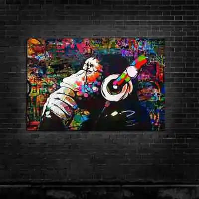 Banksy DJ Monkey 48 X 32 Ready To Hang Canvas - Original Artwork By Memento • $189.95