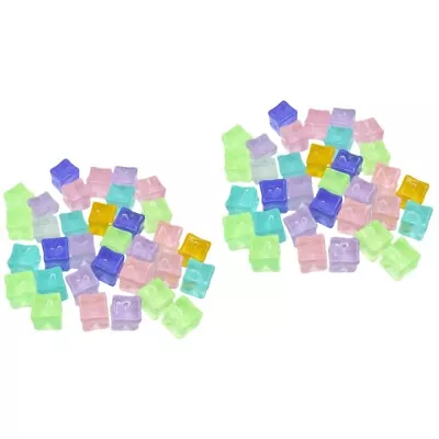  60 Pcs Fake Ice Cubes Colored Acrylic Chunks Luminous Accessories • £16.19