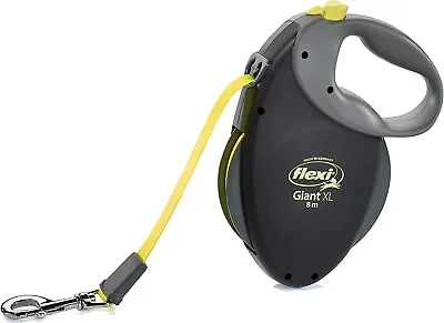 Giant Flexi Dog Lead - Neon Yellow. Tape. XL - 8m (50KG+). • £60.25