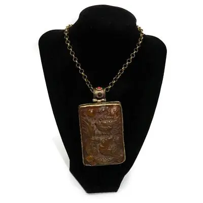 Vintage Brass Necklace With Large Dragon Pendant Circa 1970's • $44.99