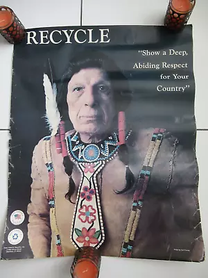 RECYCLE Pollution Poster Iron Eyes Cody Crying Indian Keep Amer Bea BEST PRICE! • $65.99