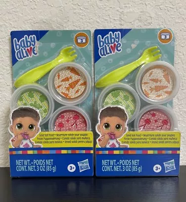 2-Qty Baby Alive Solid Baby Doll Food Refill Pack W/ Spoon By Hasbro Toys New • $14.99