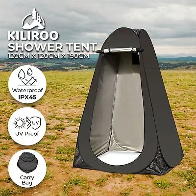 Kiliroo Shower Tent Outdoor Camping Portable Changing Room Toilet Ensuite Black • $47.45