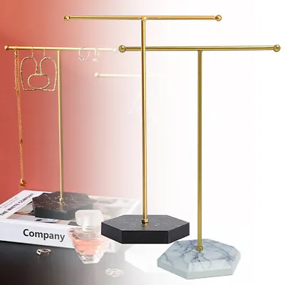 Jewelry Display Stand T-shaped Earring Necklace Shower Rack Storage Ornaments • £3.79