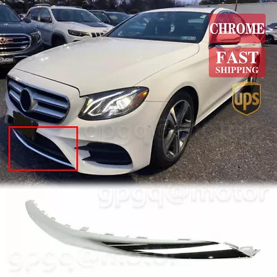 For Mercedes E Class 17-2018 Chrome Front Bumper Face Bar Trim Molding MB1044130 • $33.99