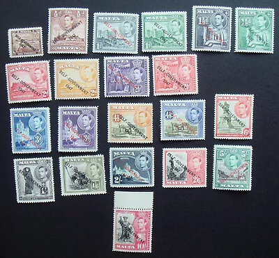 Malta KGVI 1948-53 Mint Set SG234/48 ( SG248 10sh Is MNH) • $0.99