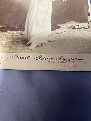 Sarah Bernhardt Signed Autograph - P. Nadar - Lady Macbeth Cabinet Card - 1884 • $169.99