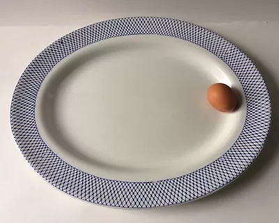 £19.99 • Buy Soho Pottery Antique Solian Ware *Basket* Large Blue & White Meat Plate 44.5cm 