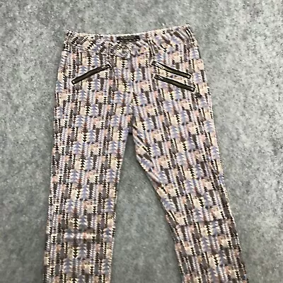 Maison Scotch Jeans Womens Sz 26 X 32 La Femme Selon Printed Skinny Zip Pockets • $14.99