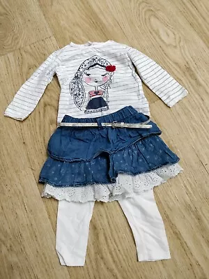 Super Cute Raa Raa Skirt Outfit.  From France G Baby By Gemo.  12 Months • £2.75