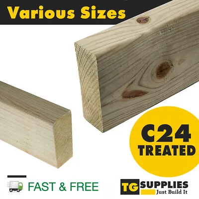 High Quality C24 Teated Timber PLANED 2x2 3x2 3x4 4x2 5x2 6x2 • £7.39