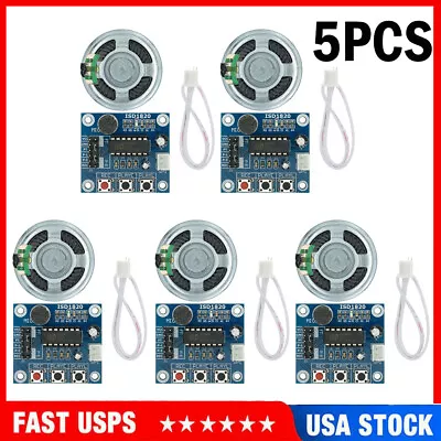5x ISD1820 Voice Recording Playback Module Sound Recorder Board With Loudspeaker • $17.59
