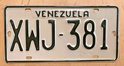 Venezuela South America  Auto Passenger License Plate   Xwj 381    • $49.99