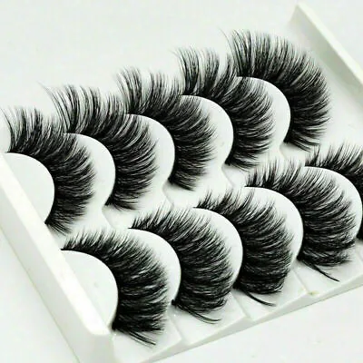 5Pair 3D Long Eyelashes Natural Fluffy Wispy Thick Soft Mink False Eye Lashes UK • £4.79