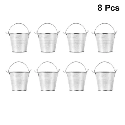 8PCS Mini Tin Buckets Small Iron Buckets Tinplate Pails Metal Basket For Kids • $11.11