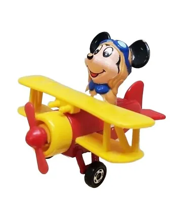 Vintage Walt Disney Mickey Mouse Airplane Bi-Plane Red PD-1 • $16