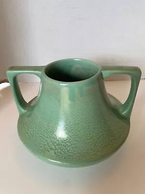 Vintage Haeger Art Deco Style Geranium Leaf Glaze Two Handled Vase • $39.99