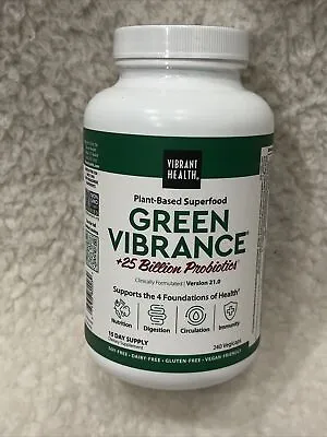 $44 • Buy Vibrant Health, Green Vibrance, Plant-Based Superfood , 240 VegiCaps EXP 05/2025