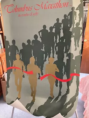 Columbus Marathon 1987 Sports Poster 34x21 No Pin Holes No Creases Only Stored. • $24.95