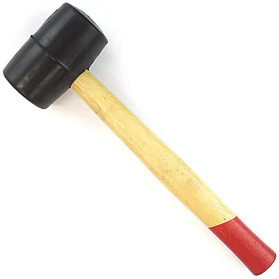 8 Oz RUBBER  MALLET W/ WOOD HANDLE Hammer Grip 11  Inch Length • $6.95