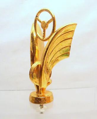 Vintage Gold Metal Hood Ornament For Trophy Top Motorcycle Cars Boats Hot Rods • $25