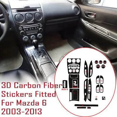 Interior Center Console Carbon Fiber Molding Sticker Decals For Mazda 6 2003-13 • $35.99