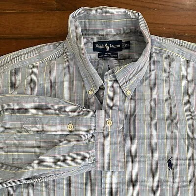 Polo Ralph Lauren Blake Mens 2XL Long Sleeve Button Down Shirt Cotton Multicolor • $19.95