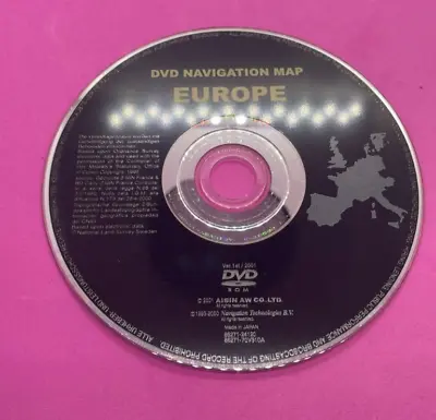 Lexus Dvd Rom 2001 Ver.1 Sat Nav Disc Satellite Navigation Europe Uk Ireland • £17.99