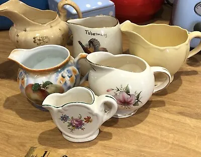 Joblot Of 6 Vintage Decorative Jugs Grindley Petalware Highland Boston Heatware • £10