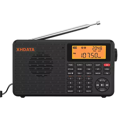 XHDATA D-109 Portable Radio FM Stereo AM LW MW Shortwave Bluetooth/MP3 IT Card • $42