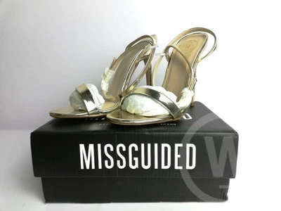 £10.99 • Buy MISSGUIDED BARELY THERE STILETTO HEELS STRAPPY SANDALS SHOES UK 3 NEW Gold 