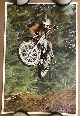 Vintage Poster Cross Over  Dirt Bike Jumó Motocross 1973 Sports Supercross 1970s • $95.95