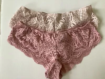 Nwot Victoria Secret Dream Angels Cheeky Lace Panties Lot Of 2 Size L • $14.95