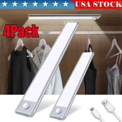 LED Motion Sensor Under Cabinet Closet Light USB Rechargeable Kitchen Lamp Strip • $6.88