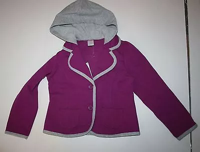 New Gymboree Girls Purple Button Front Blazer Style Jacket Sweatshirt 5 6 Year • $13