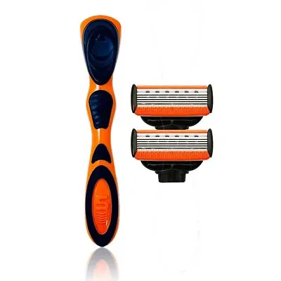 $13.95 • Buy Men's Razor 5-Blade + Trimmer Blades M5 Plastic Handle Shaving Refills