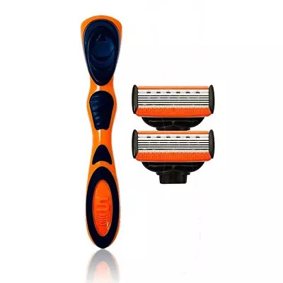 $13.95 • Buy Men's Razor 5-Blade + Trimmer Blades M5 Plastic Handle Shaving Refills