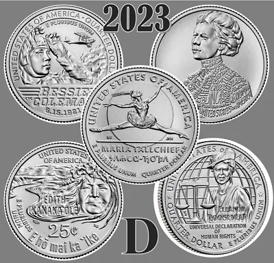 💰 2023 D American Women Quarters - Full Set 2023 Of 5 Coins - UNC - US Mint • $6.99