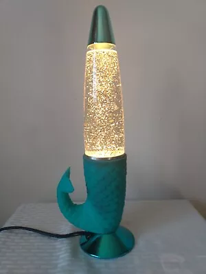 13  Tall Teal Mermaid Tail Gold Glitter Motion Lava Lamp • $31.99