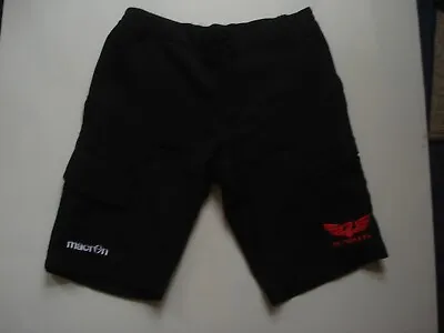 Scarlets Rugby Black Macron Short Size Small. • £14