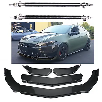 Carbon Fiber Front Bumper Lip Spoiler Body Kit + Strut Rods For Dodge Dart • $59.99