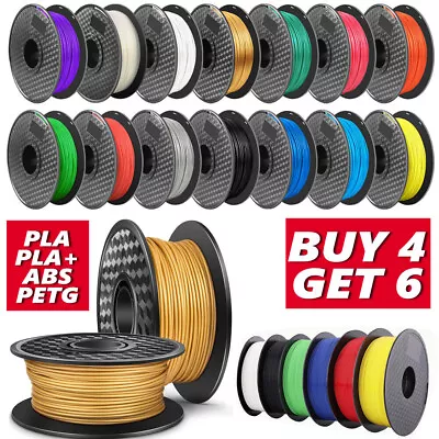 【Buy 4 Get 6】3D Printer Filament PLA Silk PLA+ PETG Spool Roll 1.75mm • $25.83