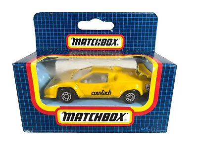 MB-11 Matchbox Yellow Lamborghini Countach -Sealed 1990 Blue Window Box Die Cast • $19.95