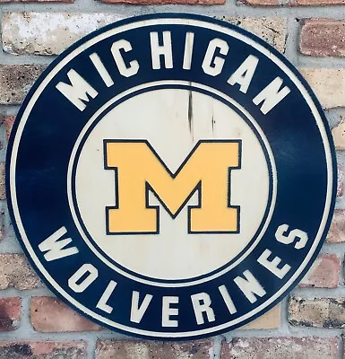 20  Michigan Wolverines Wood Outdoor Sign Custom Football Baseball Basketball • $69