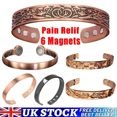 Mens Ladies Copper Bangle Magnetic Bracelet Pain Relief Arthritis Carpal Tunnel • £5.29