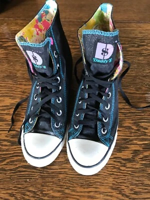 Daddy's Money Sneakers Size 8.5 Secret Wedge High Top Shoes Multicolored Black • $19