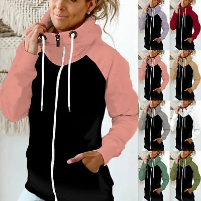 UK Plus Size Womens Fleece Zip Up Hoodie Ladies Sweatshirt Jacket Hooded Top • £2.99