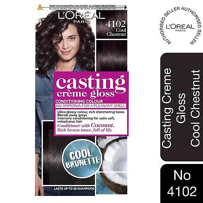 £8.99 • Buy L'Oreal Paris Casting Creme Gloss Semi-Permanent Hair Dye 4102 Cool Chestnut